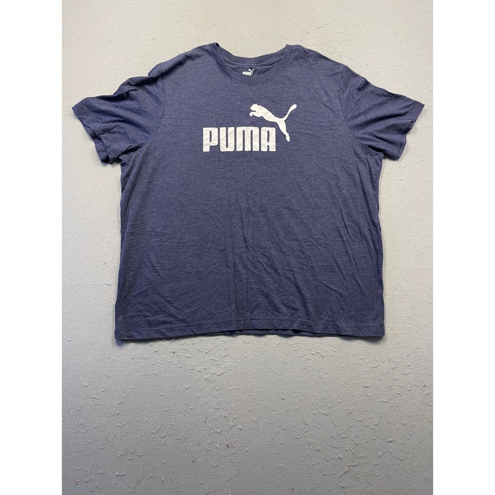 Puma Graphic Tee Cotton Blend Heather Navy Blue XXL US XXL EU Mens